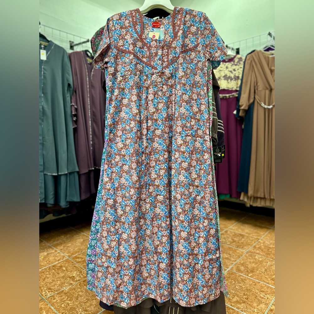 Cotton Blend Women Ladies Indian Nighty Night
Gown Maxi Dress Sleep Lounge Wear